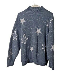 MOD Lusive Gray Sweater with Chenille Stars Size XL